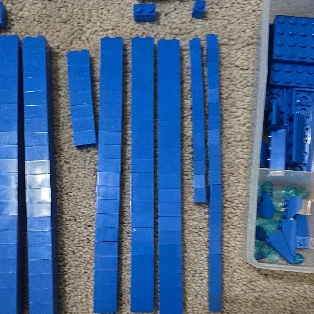LEGO Bundle of Blue and Orange Building Blocks Set with Container